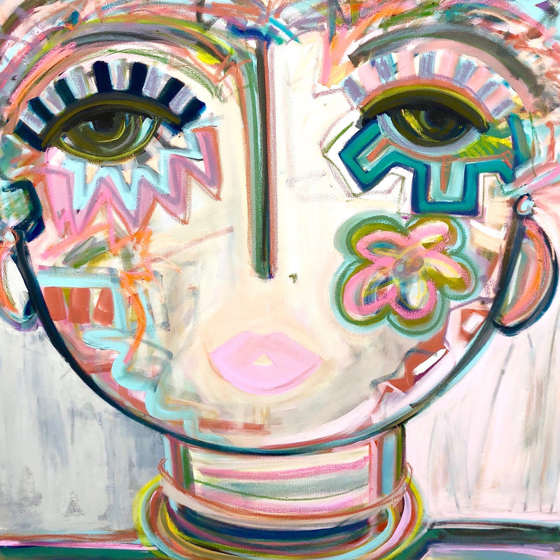 Macaroon Chica - Mini Grasscloth Print w/ tabletop frame