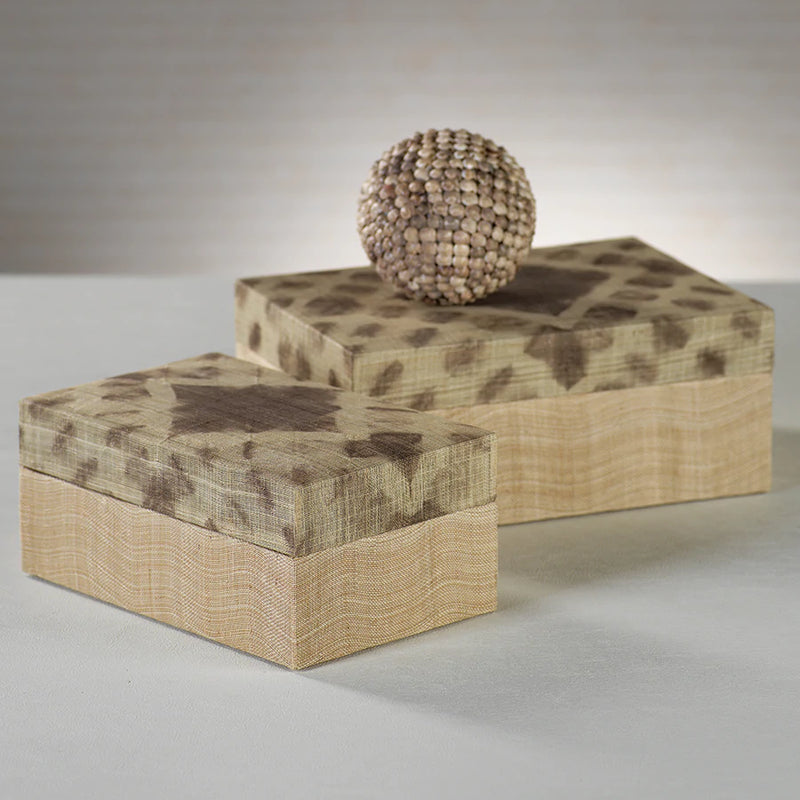 Agrari Tie Dye Abaca Silk Box - Taupe