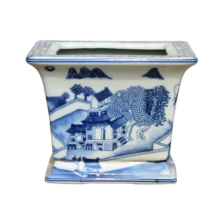 Blue White Porcelain Cachepot 12'