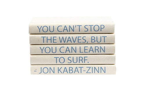 5 Vol decorative book stack "You Can't Stop the Waves"