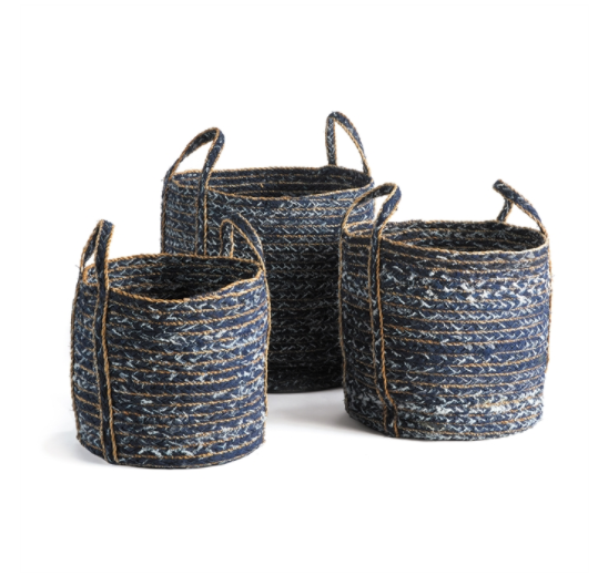 DENIM ROUND BASKETS