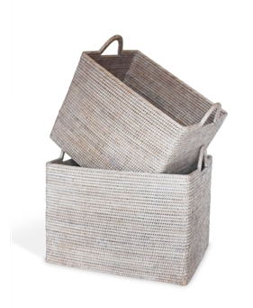 RECTANGULAR NESTED BASKETS W/ LOOP HANDLES