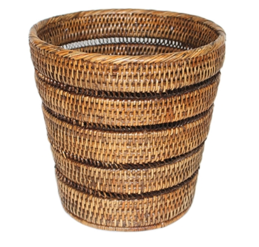 Waste Basket with Pattern Weave