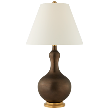 Addison Medium Table Lamp in Matte Bronze with Natural Percale Shade