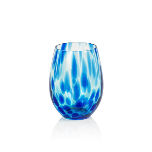 Blue Tortoise Stemless glass