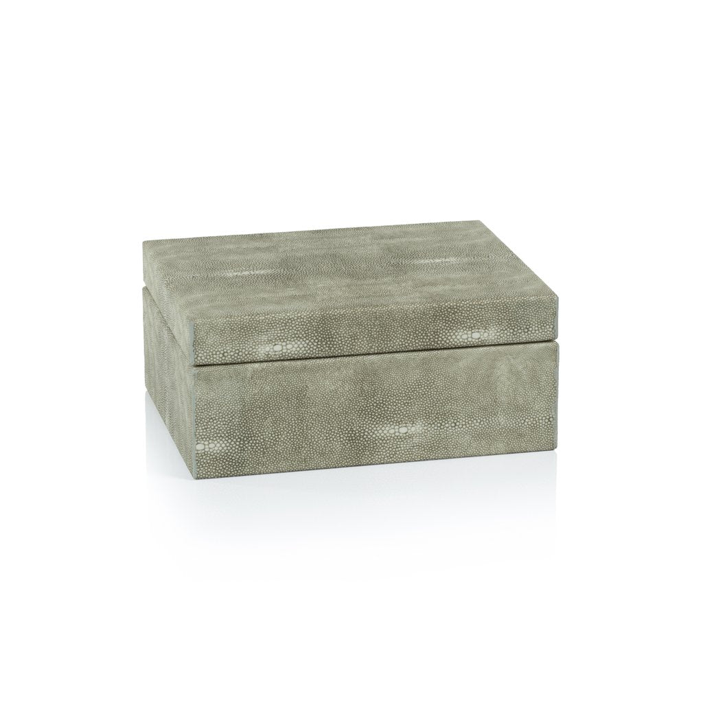 Moorea Shagreen Leather Box with Suede Interior - Small