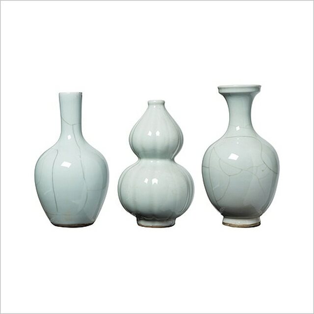 Crackle Celadon Bud Vases