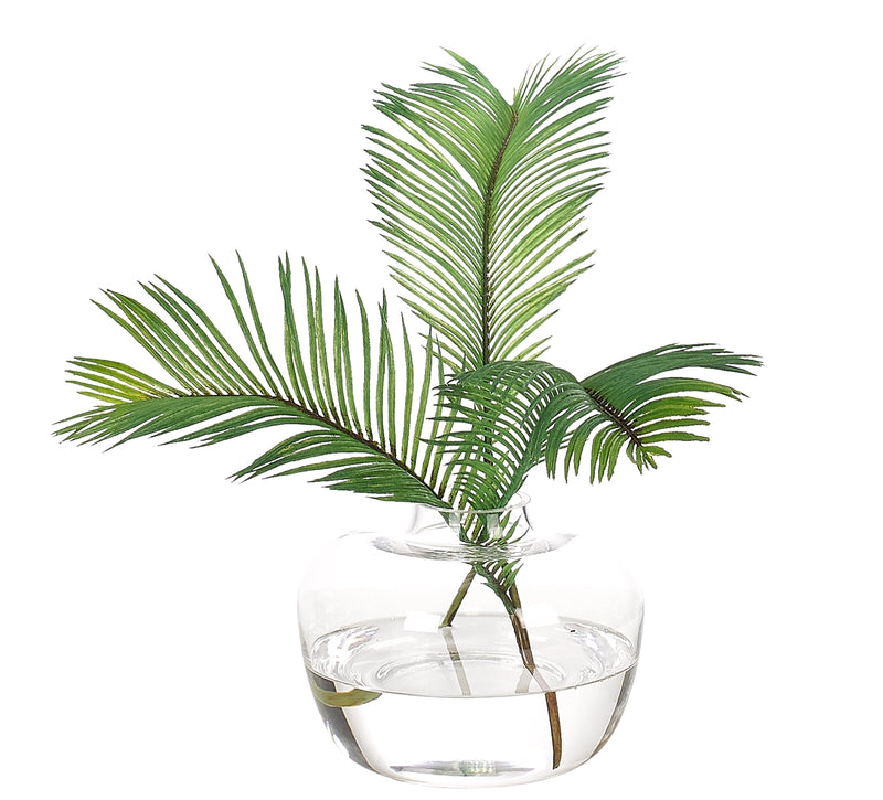 Palm Fern Glass Ginger Jar