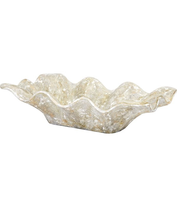 FURMAN DISTRESSED GREY & GOLD DECORATIVE BOWL