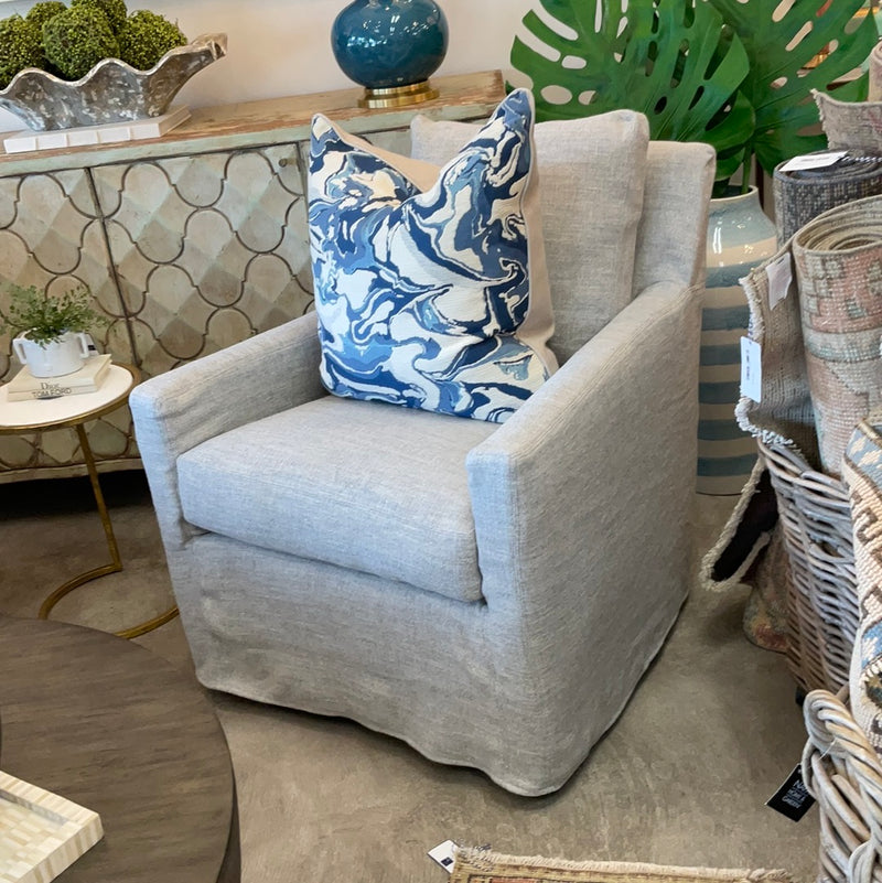 Lee Slipcovered Swivel chair