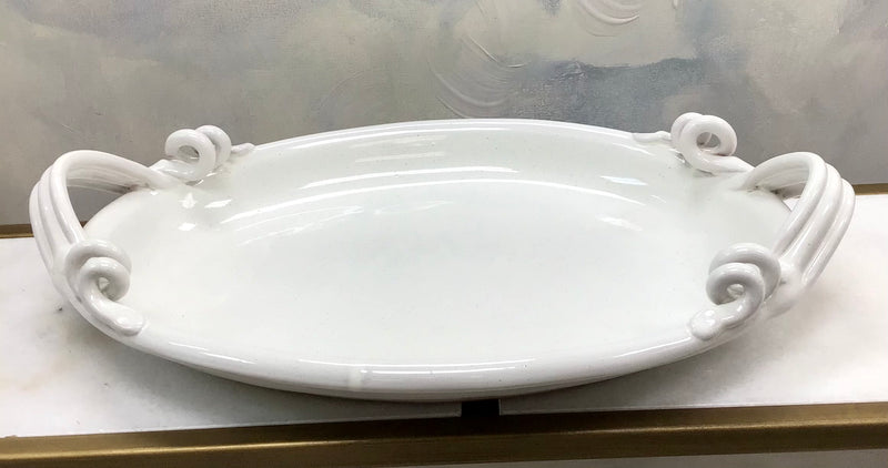 Whit Ceramic Serving Tray